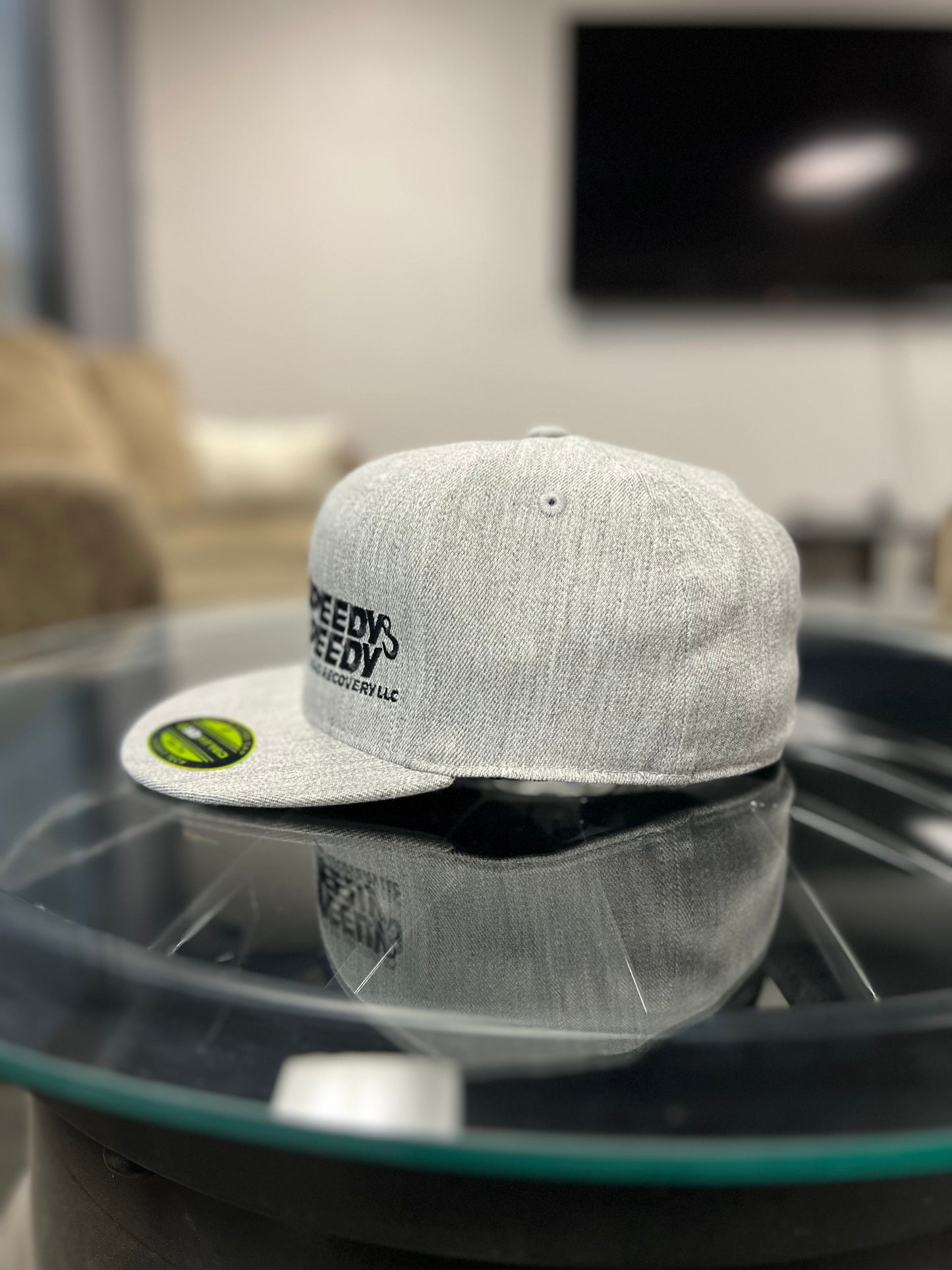 Grey (Black Font) Fitted Hat